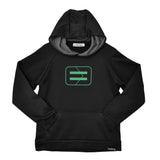 Youth Performance Hoodie - Black - Wireframe Green