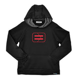 Youth Performance Hoodie - Black - Wireframe Red